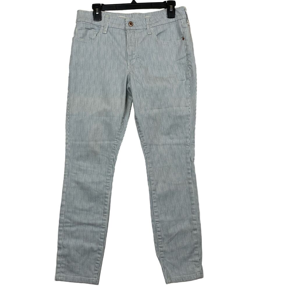 Anthropologie Pilcro Blue Pinstripe Mid-rise Skinny Jeans Size 30